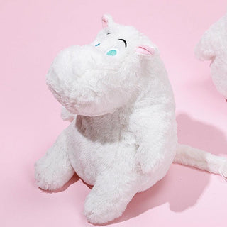 Cute White Sitting Hippo Plushie Stuffed Animals - Plushie Depot