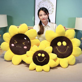 Cute Expressive Sunflower Cushions Plushie Depot