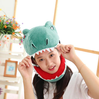 Creative Cute Dinosaur Hat Cyan 35cm Hats - Plushie Depot