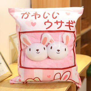 Kawaii Pudding Various Stuffed Plush Bags Rabbit - Plushie Depot