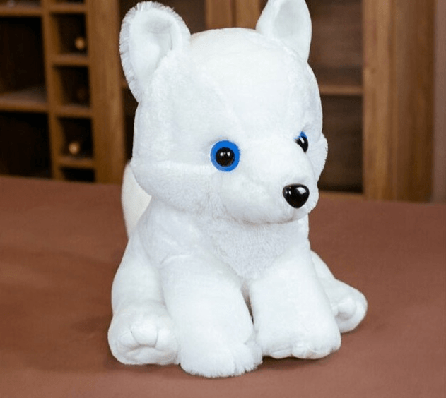 Kawaii White Wolf And Fox 16” white Stuffed Animals - Plushie Depot