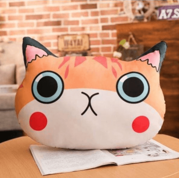 Cute cartoon cat pillow plush toy 2 style 45×30cm Plushie Depot
