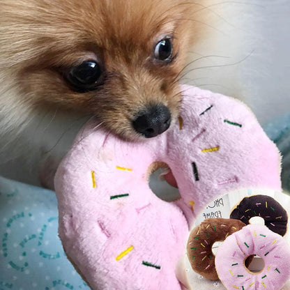 Funny Donut plush pet toy Pet Toys Plushie Depot
