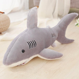 Large Pink Shark Soft Stuffed Plush Toy Grey - Plushie Depot