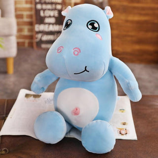 Hippo plush pillow blue Plushie Depot