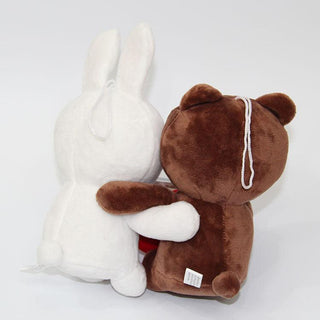 Cute Teddy Bear and Bunny in Love Plush Doll, Valentines Day Plush Toy Plushie Depot
