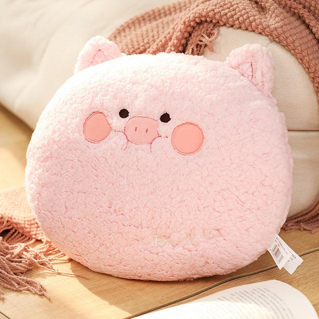 Kawaii Round Cartoon Animal Pillow Plushies 15" Pig Stuffed Animals Plushie Depot