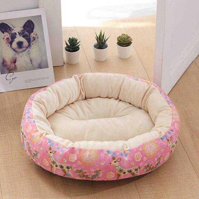 Flamingo Pattern Fluffy Round Plush Dog Beds for Small Dogs Style 6 Pet Beds Plushie Depot