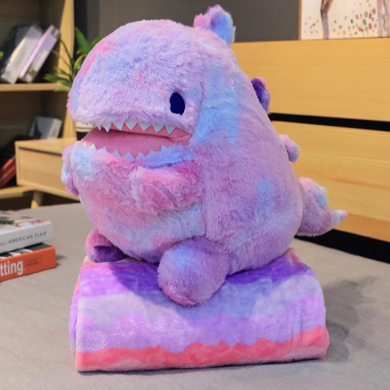 Rainbow Dinosaur Pillow Plush Toy Purple 60cm Plushie Depot