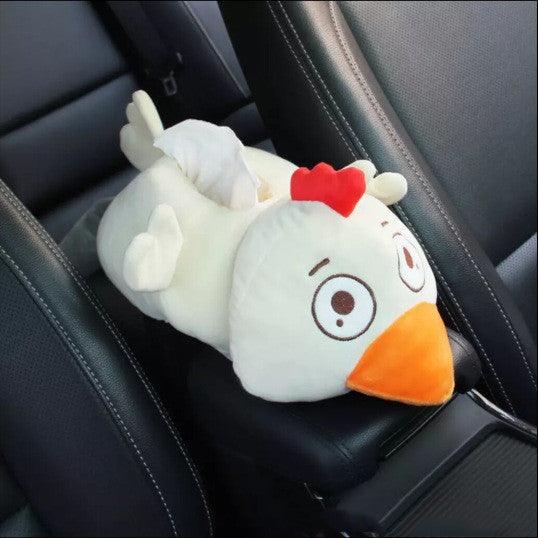 Creative Cartoon Plush Chicken Car Armrest Big cock Stuffed Animals - Plushie Depot