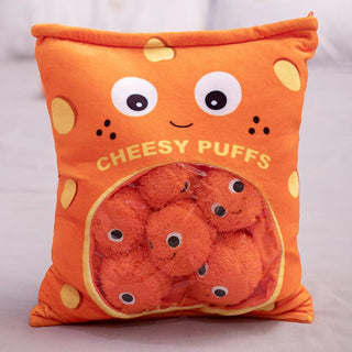Cheesy Puffs Funny Snack Shaped Plush Toys (Whole Bag) - Plushie Depot