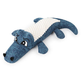 Crocodile Shaped Dog Chew Toys Blue Plushie Depot