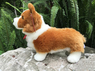 Cute Realistic Pembroke Welsh Corgi Plushie 8" Standing Two Color Plushie Depot