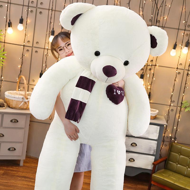 LOVE Scarf Teddy Bear Plush Doll White scarf 80cm Teddy bears Plushie Depot