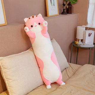 Cute Cartoon Long Pillow Plushies (24 Types) Pink cat Stuffed Animals - Plushie Depot