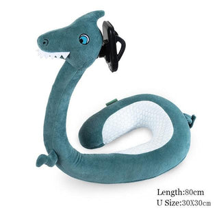 12" x 29.5" Creative 2 In 1 Hands Free U-shaped Plush Neck Pillow in Various Animal Shapes with Lazy Phone Holder Ice Dinosaur 12" x 29.5" 30cmX75cm Plushie Depot