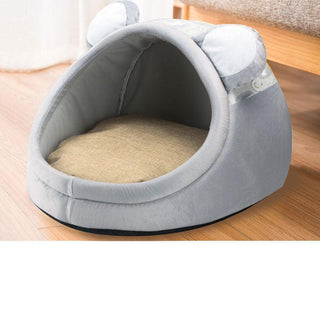Adorable Pet Beds, Semi-closed, Plush Thickened for Cats and Small Dogs Grey Plushie Depot
