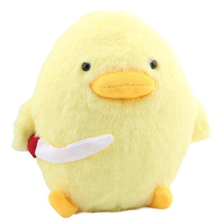 Little Yellow Duck Doll With Knife Ragdoll Cute Duck Plush Toy Yellow 25cm - Plushie Depot