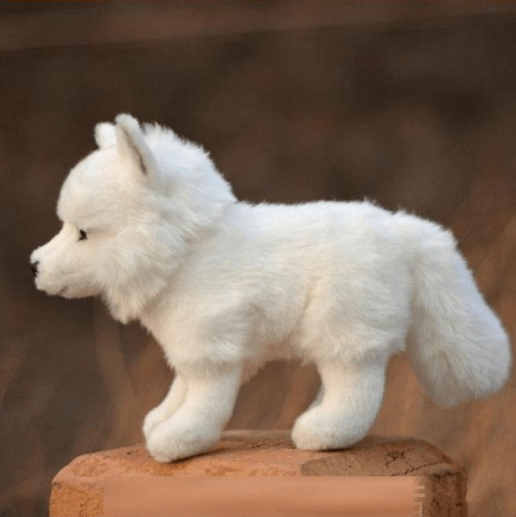 Simulation arctic fox plush toy doll White Plushie Depot