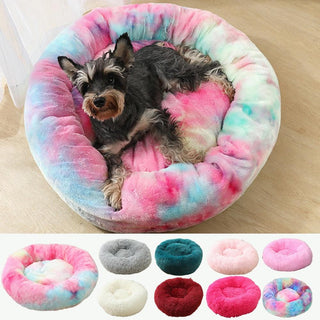 Round Plush Pet Dog Bed, Waterproof Bottom and Super Soft - Plushie Depot