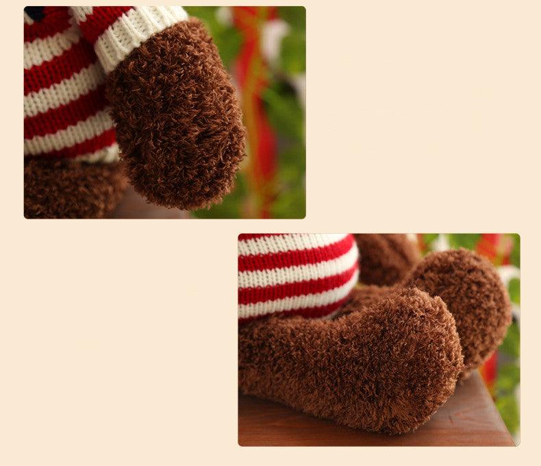 Teddy Bear with Crested Sweater in Cream and Brown Teddy bears Plushie Depot