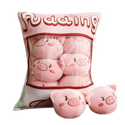 Pudding Cat, Dogs and Pigs Bag of Small Plush Toys Pig Plushie Depot