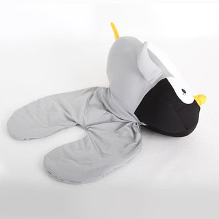 Super Funny & Cool Reversible Penguin U-shaped Travel Neck Pillow Plush - Plushie Depot