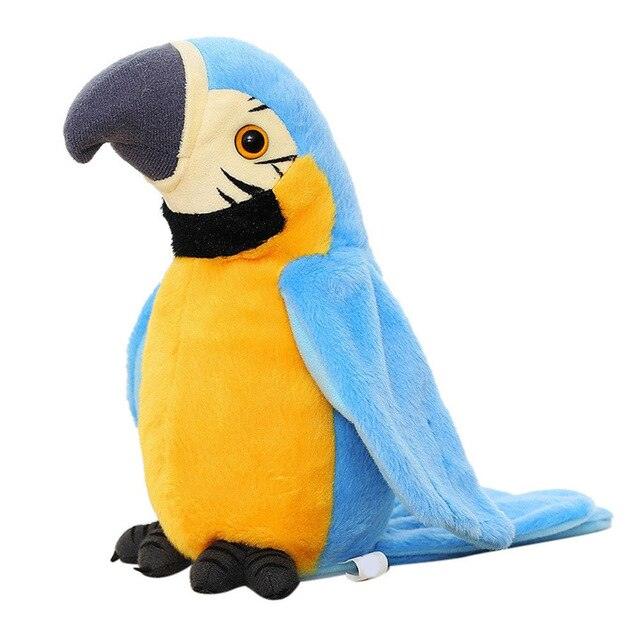 Electric Talking Parrot Plush Toy Sky blue Plushie Depot