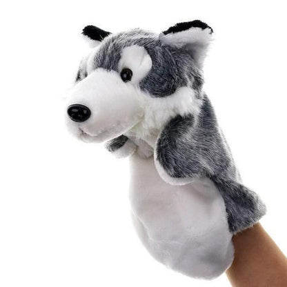 Cute Wolf Animal Plush Hand Puppet Grey Hand Puppets Plushie Depot