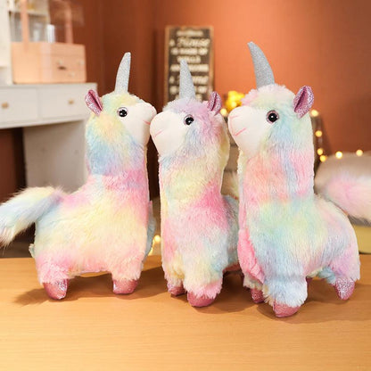 Kawaii Rainbow Unicorn Alpaca Stuffed Animal Plush Toy, Great Gifts for Kids Plushie Depot