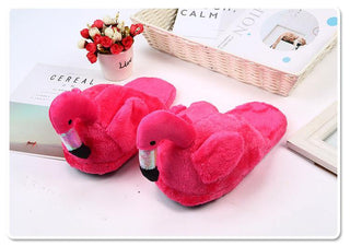 Flamingo plush slippers Plushie Depot