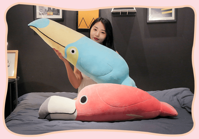Plush Parrot Flamingo Toucan Pillow Toys Plushie Depot