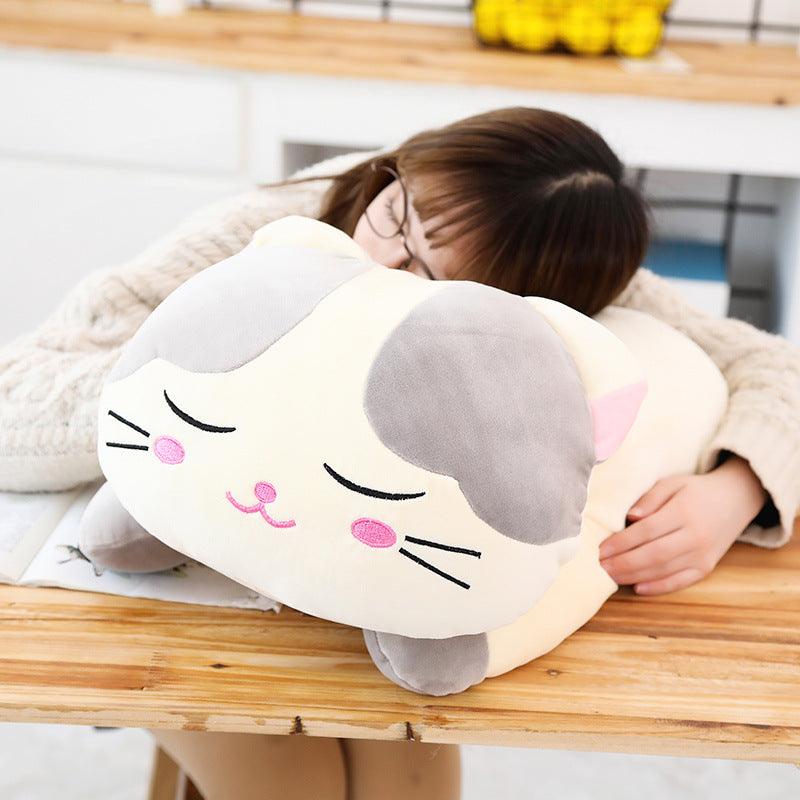 Cartoon down cotton snooze cat plush toy pillow Stuffed Animals Plushie Depot