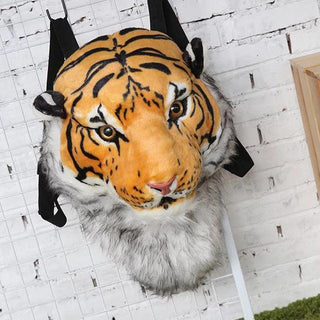 Realistic Lion and Tiger Head Plush Backpacks tiger Plushie Depot