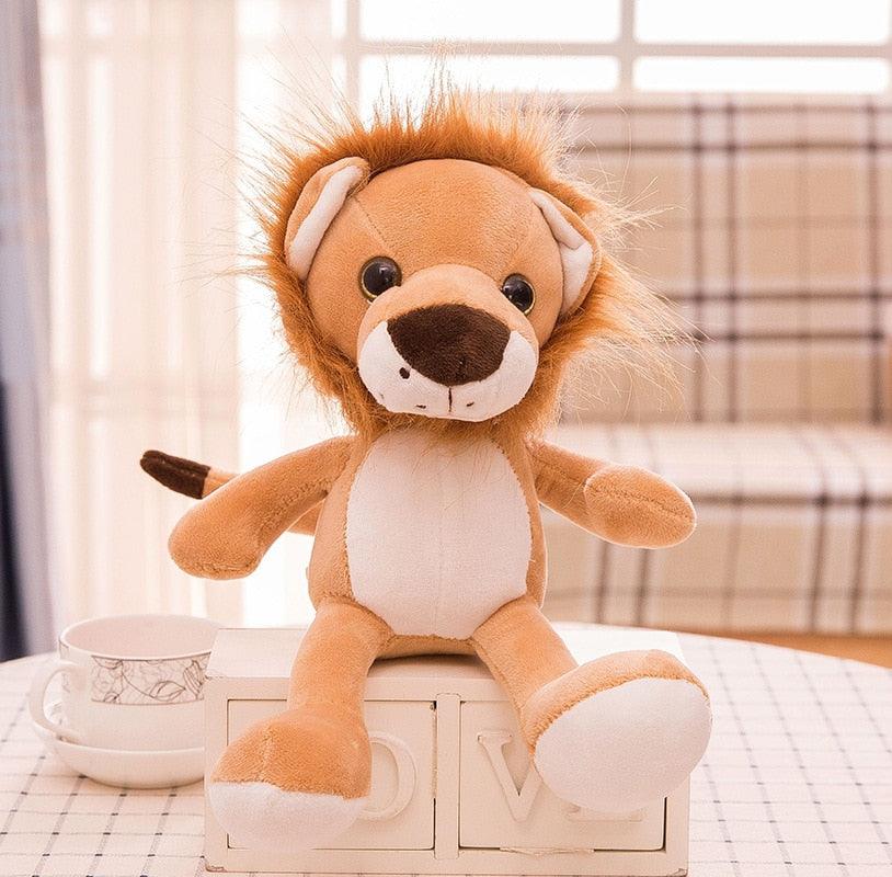 Cute Small Jungle Animal Plush Toys 8" Lion Stuffed Animals Plushie Depot