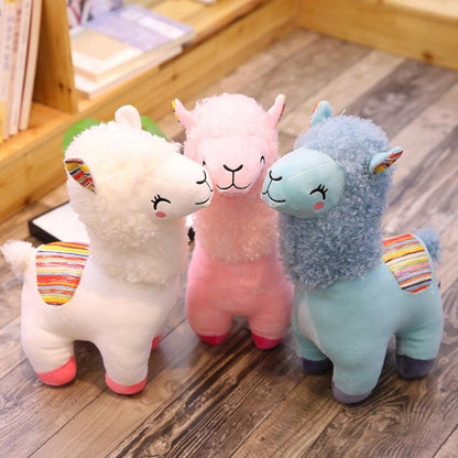 Cute squinting happy alpaca doll plush toy Plushie Depot