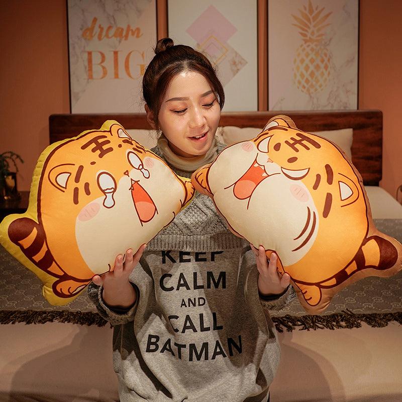 Funny Expression Tiger Pillow Stuffed Animal Pillows - Plushie Depot