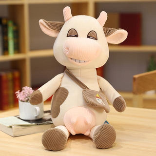 Cute Clumsy Cow Plush Toy Brown Stuffed Animals - Plushie Depot
