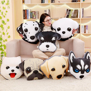 Cute Artistic Dog Face Throw Pillows Plushie Depot