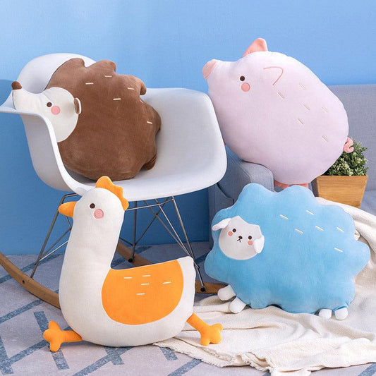Artistically Cute Plush Animal Pillows Pillows - Plushie Depot