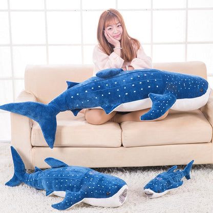 Giant Spotted Blue Whale Shark Soft Stuffed Plush Toy Plushie Depot