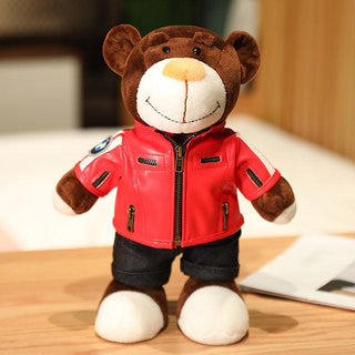 Cool Motorcycle Teddy Bear Red Jacket Teddy bears - Plushie Depot