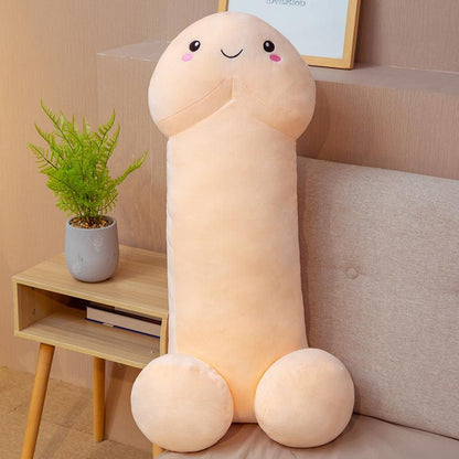 Happy Big Dick / Penis Plush toy pillow Beige Plushie Depot