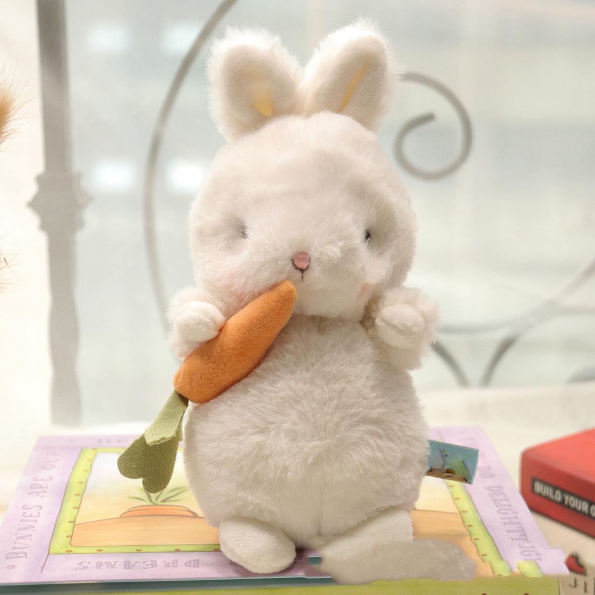 Cute Fluffy Bunny Plushies, Stuffed Soft Baby Appease Toys White - Plushie Depot
