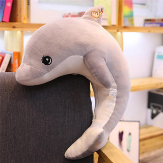 Dolphin plush toy gray Plushie Depot