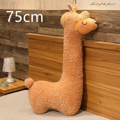 Giant Alpaca plush toy pillow Brown 75cm Plushie Depot