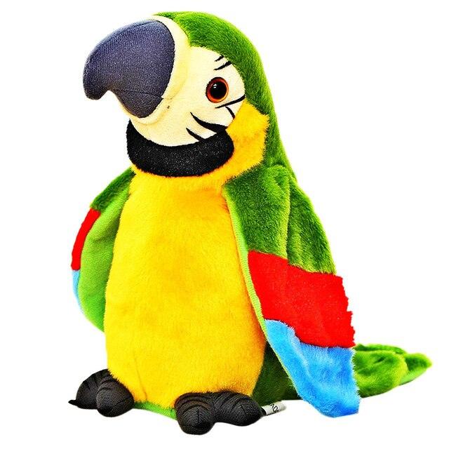 Electric Talking Parrot Plush Toy Green Plushie Depot