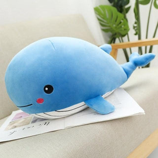 Soft Whale Stuffed Animal Pillow 14" Blue Plushie Depot