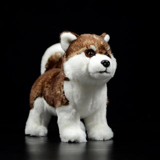 Realistic Cute Brown Husky Plushie Brown 26CM Stuffed Animals - Plushie Depot