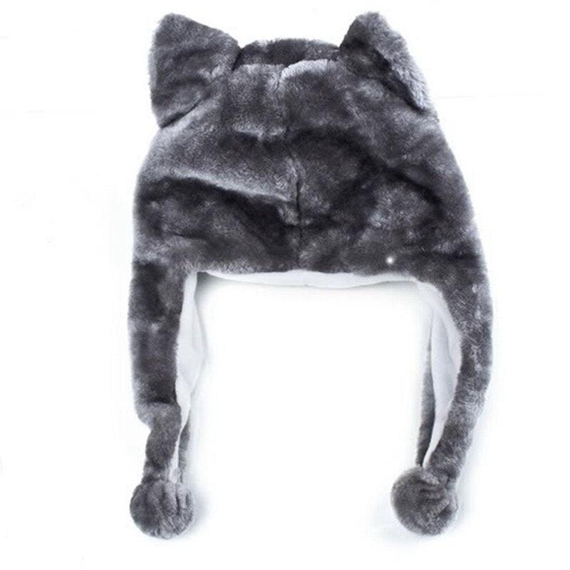 Cartoon Animal Husky Wolf Fluffy Plush Hat Cap Scarf Earmuffs Plushie Depot